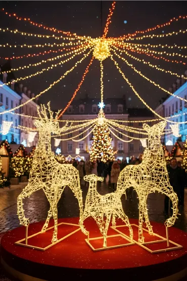 Светодиодная фигура Семья оленей объёмная