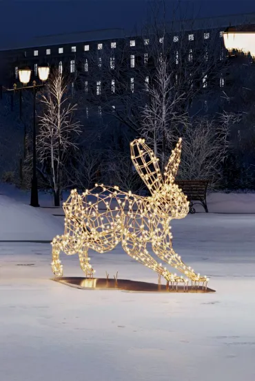 Светодиодная фигура Семья зайцев объёмная