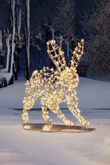 Светодиодная фигура Семья зайцев объёмная