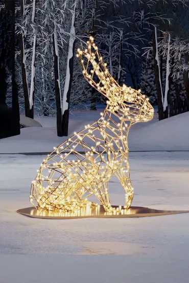 Светодиодная фигура Семья зайцев объёмная