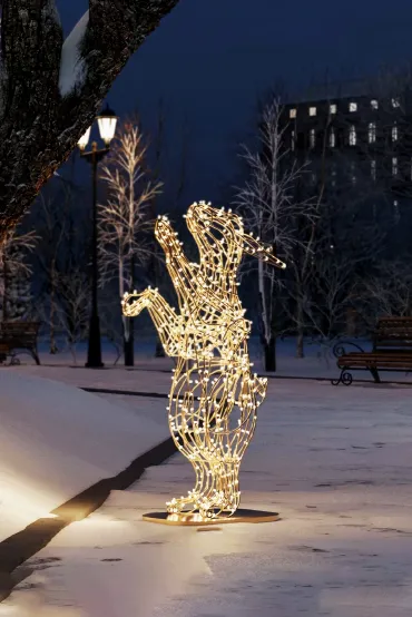 Светодиодная фигура Заяц на задних лапах объёмная