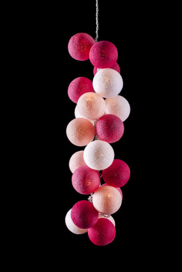 Светодиодная гирлянда Фламинго из хлопковых шариков